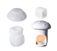 Rebellious 3D silicona candelabro forma para decoración y artesanía lámpara de noche hueco forma de seta -Oramento