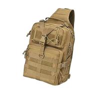 Rebellious Bolso bandolera resistente al desgarro con diseño de ventilación de malla, varios bolsillos para aventuras al aire libre, bolsillo táctico en el pecho, varios compartimentos, caqui