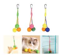 Rebellious Colgante de sisal Sphere Toy para gatos promueve el juego interactivo y la salud, bola colorida, juguete de sisal, cuerda natural de gatos