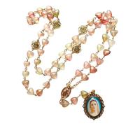 Rebellious Collar vintage con rosas ahuecadas y rosario de oración con colgante de cristal que añade un toque de romance a cualquier atuendo