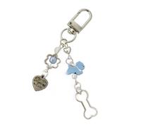 Rebellious Correa para teléfono móvil con colgante de corazón azul para perros con forma de corazón, cadena multiusos para el día a día, talla única, Resina, aleación