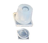 Rebellious Juego de moldes de resina de vidrio 3D, molde de silicona suave, recipiente de almacenamiento de resina, mini botella de cilindro, accesorios para joyería