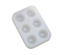 Rebellious Molde de resina de paleta de colores, paleta de colores para artistas, forma epoxi, 6 cinturones, forma redonda, bandeja de pintura DIY, molde epoxi de silicona para ki