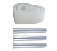 Rebellious Molde de silicona en forma de corazón, tubo de ensayo hidropónico, jarrón de plantas, forma de cemento, macetas, forma de resina, formas de hormigón