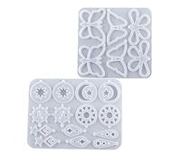 Rebellious Moldes de resina para joyas, pendientes de resina, moldes para llaveros de silicona, diseño de mariposa hueca, molde epoxi