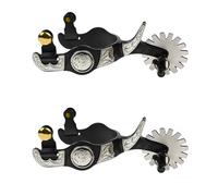 Rebellious Western Boy Espuelas con Rowel Metal Steels Decoración de Botas de Caballo Hombres Roping Accesorios de Equitación Aceros Metálicos para Hombres Mujeres Hombres Roping