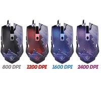 rebeltec parecido PC Gaming Ratón 2400DPI 6 Teclas Programable con Nylon Cable Ergonómico 4 Colores LED Iluminado