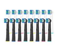Rebeool Cabezales compatibles con Braun Oral B Vitality Pro, Smart 4 4500, Pro 3 3500, Vitality 100, Genius X, 16 piezas de repuesto para cepillo eléctrico Oral B, color negro/blanco