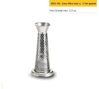 CONO FILTRO INOX N.3 fori grandi (ca. 2,5 mm.)
