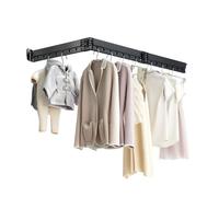 RebeSCo Tendederos Plegables Tendedero Extensible Tendedero Pared Aluminio Tendedero Plegable para Balcón, Lavandería, Baño.,Negro,4 Fold 120 cm