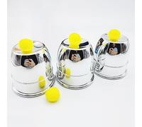 Rebetomo Tazas y bolas (plástico, plata chapada, diámetro 7 x 7 cm) trucos mágicos taza de plástico cromado tres tazas y bolas que aparecen desapareciendo magia primer plano ilusiones trucos juego