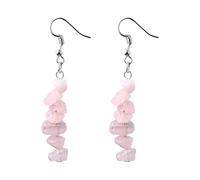 REBNGXIE Earrings for Women Pendientes Colgantes De Forma Irregular con Piedra De Cuarzo Rosa Natural, Pendientes Colgantes para Fiesta, Adornos para Pendientes con Gancho para La Oreja, Joyería Pa