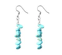 REBNGXIE Earrings for Women Pendientes Colgantes De Forma Irregular con Piedra Turquesa Azul Natural, Pendientes Colgantes para Fiesta, Adornos para Aretes con Gancho para La Oreja, Joyería para Cu