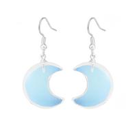 REBNGXIE Earrings for Women Pendientes Colgantes De Piedra De Ópalo Natural con Forma De Luna, Pendientes Colgantes para Fiesta, Pendientes con Gancho para La Oreja, Adornos, Joyería para Adolesce