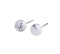 REBNGXIE Earrings for Women Pendientes Colgantes Redondos con Piedra Turquesa Blanca, Pendientes Tipo Botón, Pendientes De Gancho Hipoalergénicos, Pendientes De Joyería Retro para Fiestas De Cump