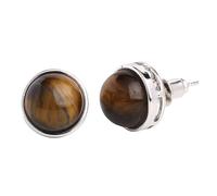 REBNGXIE Earrings for Women Pendientes De Botón con Piedra De Ojo De Tigre Natural, Forma Redonda, Pendientes Colgantes, Pendientes De Botón, Pendientes De Gancho Hipoalergénicos, Pendientes De J