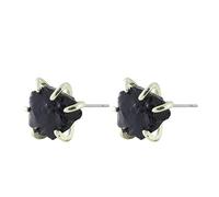REBNGXIE Earrings for Women Pendientes De Piedra De Obsidiana Natural, Pendientes Colgantes De Forma Irregular, Pendientes De Botón, Pendientes Hipoalergénicos, Pendientes De Joyería Retro para F