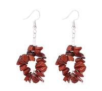 REBNGXIE Earrings for Women Pendientes De Piedra Roja Natural, Forma Irregular, Pendientes Colgantes, Pendientes De Gancho, Pendientes Hipoalergénicos, Pendientes De Joyería Retro para Adolescente