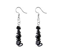 REBNGXIE Pendientes Colgantes Piedra Pendientes Colgantes De Forma Irregular con Piedra De Cristal Negro Natural, Pendientes Colgantes para Fiesta, Pendientes con Gancho para La Oreja, Joyas para Ad