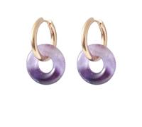 REBNGXIE Pendientes Colgantes Piedra Pendientes De Piedra Amatista Natural, Pendientes Colgantes De Forma Redonda, Pendientes Tipo Botón, Pendientes Hipoalergénicos, Pendientes De Joyería Retro P