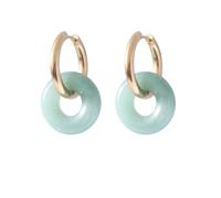 REBNGXIE Pendientes Colgantes Piedra Pendientes De Piedra De Aventurina Verde Natural, Pendientes Colgantes De Forma Redonda, Pendientes De Botón, Pendientes Hipoalergénicos, Pendientes De Joyerí