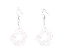 REBNGXIE Pendientes Colgantes Piedra Pendientes De Piedra De Cristal Blanco Natural, Pendientes Colgantes De Forma Irregular, Pendientes De Gancho, Pendientes Hipoalergénicos, Pendientes De Joyerí