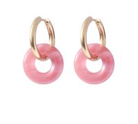 REBNGXIE Pendientes Colgantes Piedra Pendientes De Piedra Roja De Sandía Natural, Pendientes Colgantes De Forma Redonda, Pendientes De Botón, Pendientes Hipoalergénicos, Pendientes De Joyería Re