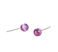 REBNGXIE Pendientes Colgantes Piedra Pendientes para Mujer y Niña, con Forma De Ojo De Gato Morado, con Forma De Botón, Redondos, Colgantes, para Fiesta, Adornos, Joyas para Adolescentes, Niñas,