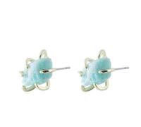 REBNGXIE Pendientes de Mujer Pendientes De Piedra De Amazonita Natural, Pendientes Colgantes De Forma Irregular, Pendientes De Botón, Pendientes Hipoalergénicos, Pendientes De Joyería Retro para