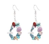 REBNGXIE Pendientes de Mujer Pendientes De Piedra De Color Natural, Forma Irregular, Pendientes Colgantes, Pendientes De Gancho, Pendientes Hipoalergénicos, Pendientes De Joyería Retro para Adoles