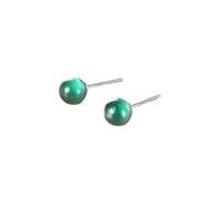 REBNGXIE Pendientes de Mujer Pendientes para Mujeres y Niñas, Aretes Tipo Botón con Piedra De Ojo De Gato Verde Oscuro, Aretes Redondos Colgantes, Aretes Tipo Botón para Fiestas, Adornos, Joyas P