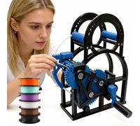 Rebobinador de filamento industrial, bobinador de filamento para impresora 3D, rebobinador manual y eléctrico, 20 rodamientos silenciosos, marco reforzado, tensión ajustable, para bobinas de 1 kg
