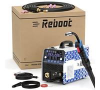 Reboot Soldador multifunción Reboot 7 en 1, 205 A, MIG/MAG, alambre tubular sin gas, MMA, Lift-TIG, con antorcha TIG incluida, soldadura por puntos, preparado para aluminio, pantalla digital, IGBT