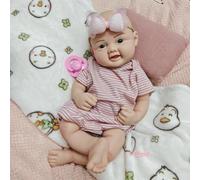 Reborblisso Muñeca de bebé renacida de Silicona de Cuerpo Completo de 40 cm - muñecas renacidas Hechas a Mano recién Nacidas de Boca Abierta para los Suministros de compañero de Ancianos