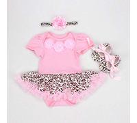 Reborn Baby Doll - Accesorios de ropa para muñeca recién nacida, 20-23 pulgadas, conjunto de ropa de tutú de leopardo rosa