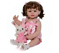 Reborn Baby Dolls 22 Pulgadas Realista Muñecas Rebor Bebé Niña Dulce Sonrisa Vinilo Silicona Muñecas de la Vida Real Muñecas Realistas Detalles de la Piel Real para niños Mayores de 3 años