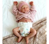 Reborn Bebés Niñas Dormir Muñecas Reborn 19 pulgadas Muñeca de bebé realista Cuerpo de vinilo Parece un bebé real Niña renacida con los ojos cerrados