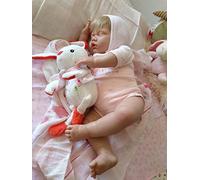 Reborn dormida Nerea.Dulce Bebe DORMIDA,Muy Real,52 CM Y 2,3KG,Muy TIERNA AL TOMARLA EN Brazos,Vinilo DE Silicona,Hecha EN ESPAÑA,Vestida con Ropa DE UN Bebe Real.