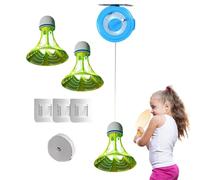 Rebound Badminton Trainer, High-Elastic Rope Badminton Single Training Tool 3,15 x 1,57 pulgadas, Sticky Hook Rebound System, Sports Practice Aid for Beginners, ABS