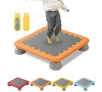 Rebounder Bouncing Board, Mini Sensory Trampoline Bounce Board with Non-Slip Base, Special Supplies Square Trampoline Indoor Outdoor Play Equipment, Rebound Boards Jump Gift for 3-12 Boy & Girl (A2)