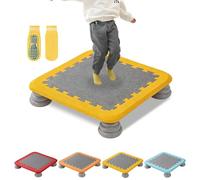 Rebounder Bouncing Board, Mini Sensory Trampoline Bounce Board with Non-Slip Base, Special Supplies Square Trampoline Indoor Outdoor Play Equipment, Rebound Boards Jump Gift for 3-12 Boy & Girl (A4)