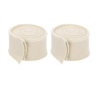 Rebower 3.5cm x 80M Puños Elásticos para Coser Tejido de Punto de Algodón Acanalado Mangas Banda Elástica, [para Tela, Manualidades Diy] - Albaricoque/ 2 Piezas