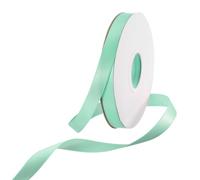 Rebower Cinta de Satén Doble Cara Gruesa de Grosgrain de Seda de 50 Yardas/150 pies, [para Envolver Regalos, Lazos para el Cabello, Bodas] - 3/8"(1cm)/Verde Turquesa