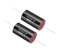 Rebower Condensador Divisor de Frecuencia 15uF 400V MKP 2 Piezas | Polipropileno no polarizado, Axial, Negro, para cruce de altavoces, divisor de audio y fuente de poder, 5% tolerancia