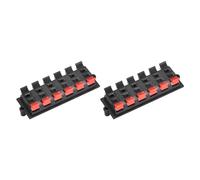 Rebower Conector de Terminal de Altavoz de 2 Filas y 12 Posiciones con Resorte de Liberación Rápida para Altavoz Reproductor de Audio 1.2mm Rojo Negro 2 Unidades