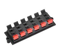 Rebower Conector de Terminal de Altavoz de 2 Filas y 12 Posiciones con Resorte de Liberación Rápida para Altavoz Reproductor de Audio 83.5mm Rojo Negro