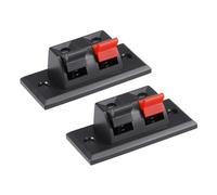 Rebower Conector de Terminal de Altavoz de 2 Posiciones con Resorte de Liberación Rápida, [para Altavoz, Reproductor de Audio] - 3.3mm / Rojo Negro / 2 Unidades