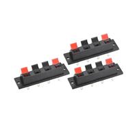 Rebower Conector de Terminal de Altavoz de 4 Posiciones con Resorte de Liberación para Altavoz Reproductor de Audio 58mm Rojo Negro 3 Unidades