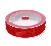 Rebower Cuerda Cordón Trenzado, 3mm / 7.6 Yardas Hilo Cuerda Cordón Trenzado Nylon Cuerda Cordón Trenza Adorno [para Costura Decoración del Hogar Manualidades] - 0.12 Pulgadas/Rojo