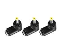 Rebower DC Macho a Hembra Alimentación Conector Conector 90 Grados Ángulo Enchufe Adaptador [para CCTV Hogar Seguridad] - 4.0x1.7mm 5.5x2.1mm/ Negro Amarillo/ 3uds